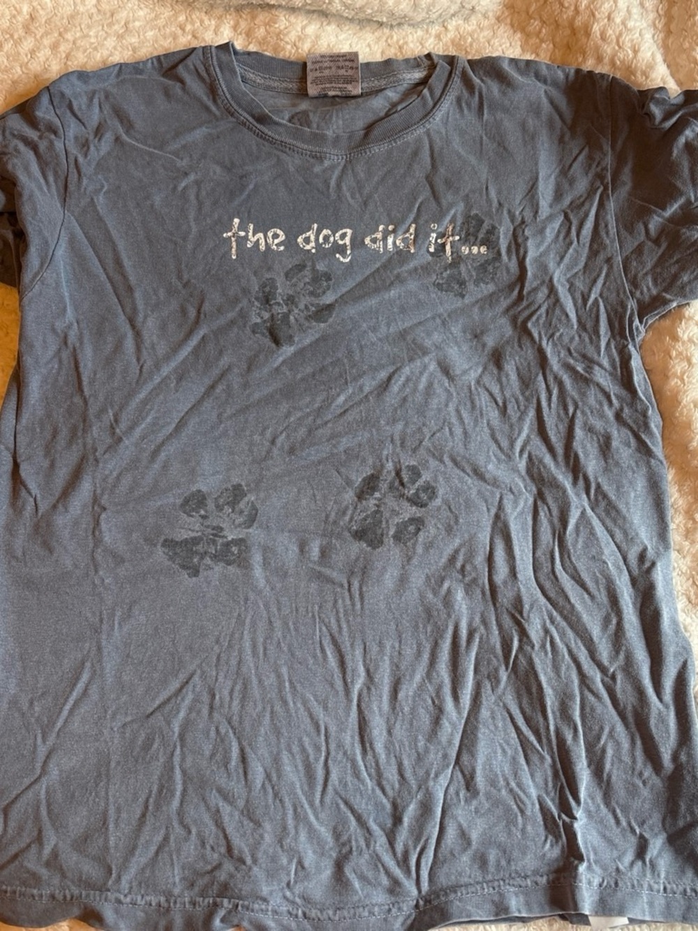 Comfort Colors Grey 'the dog did it...' Paw Print Tee